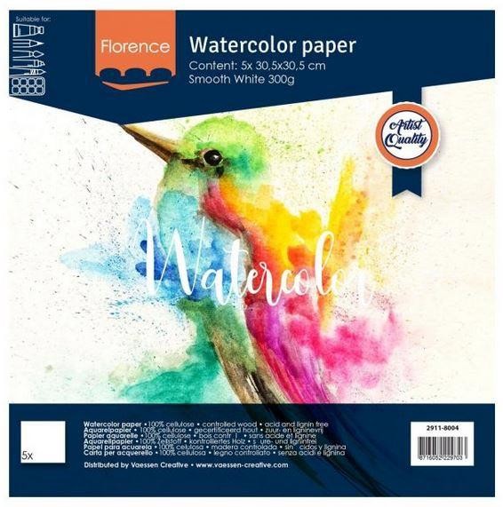 Florence Watercolor Paper - Smooth White 12inch