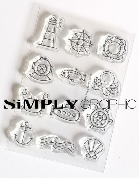 Simply Graphic Clearstempelset - Icònes marines