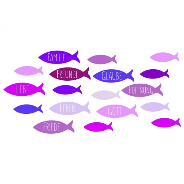 Efco Wachsmotiv Fische/Freunde/Familie pink/lila