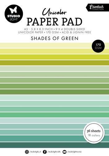 Studio Light Paper Pad A5 - Shades of green
