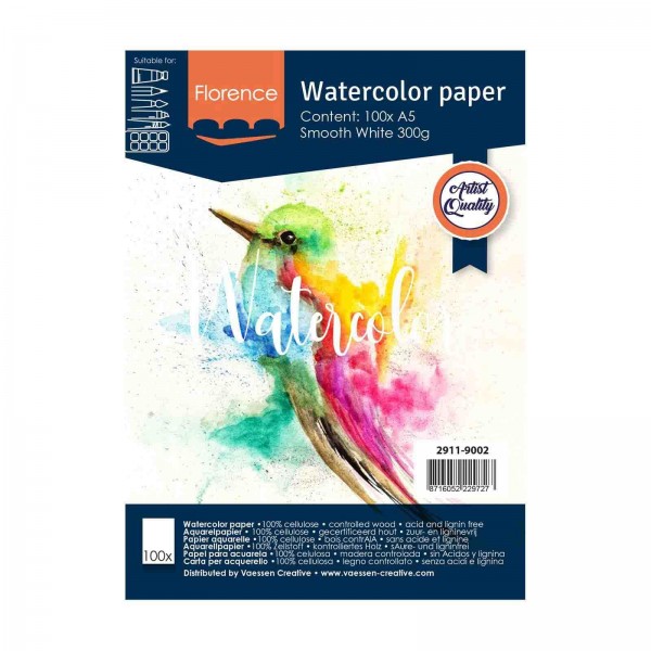 Florence Watercolor Paper - Smooth White A5/300g