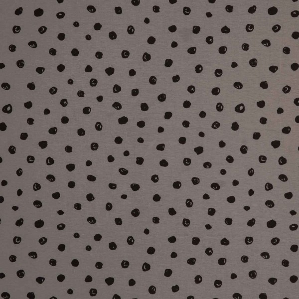 Baumwolljersey Veronika unregelmäßige Punkte schwarz/grau