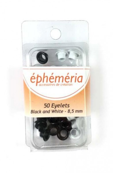 Eyelets Mix schwarz/weiß 8,5 mm