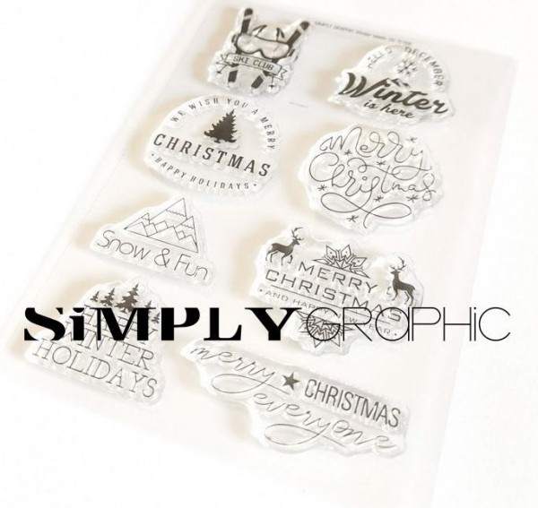 Simply Graphic Clearstempelset - Winter Labels