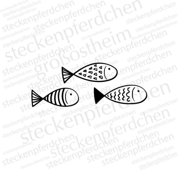 Steckenpferdchenstempel Fische klein