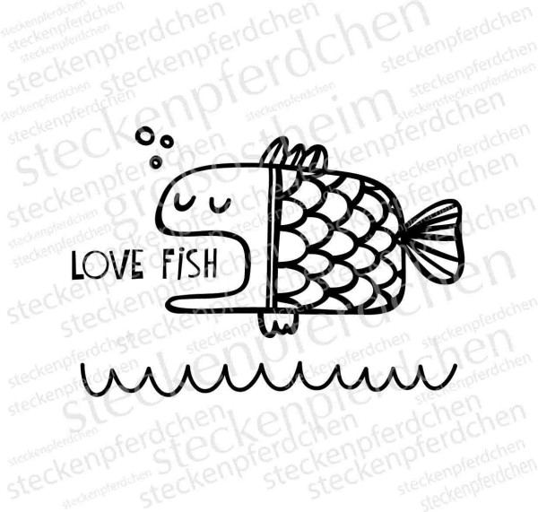 Steckenpferdchenstempel Love Fish 