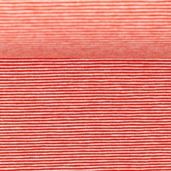 Baumwolljersey Bella Streifen 1 mm rot/weiß