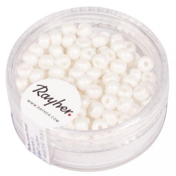 Rayher Silk-Bead weiß 4 mm