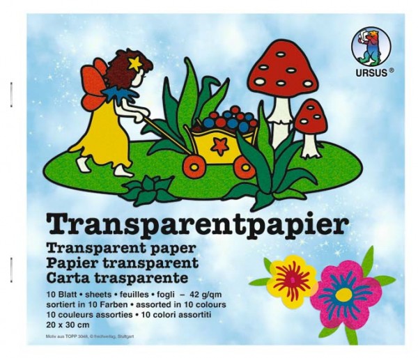Ursus Transparentpapier 10 Blatt sortiert