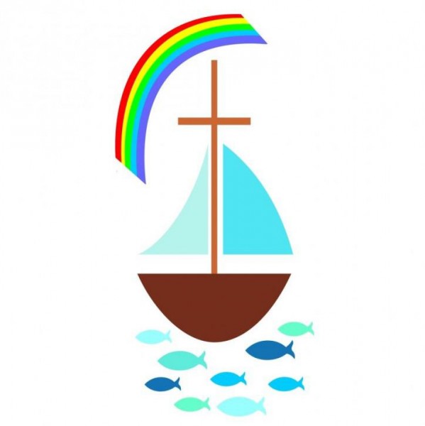 Efco Wachsmotiv - Segelboot mit Regenbogen