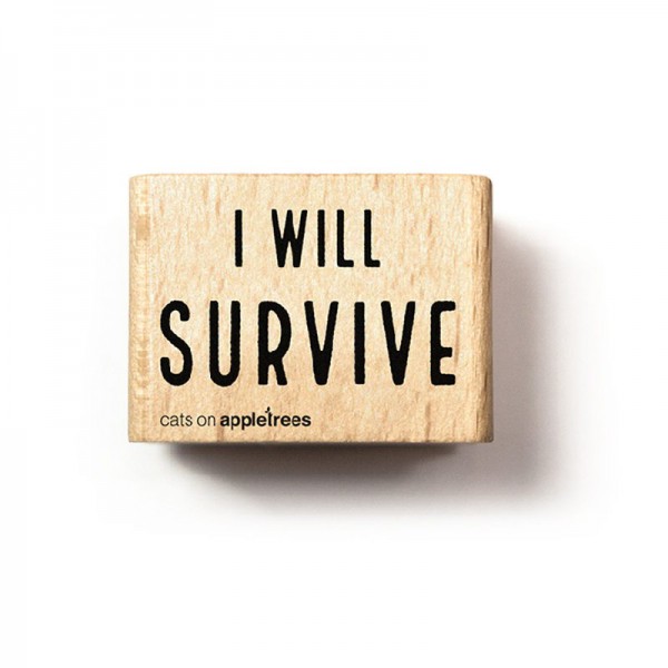 cats on appletrees Holzstempel I will survive