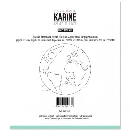 Karine - Carnet de Route - Stickschablone Mappemonde