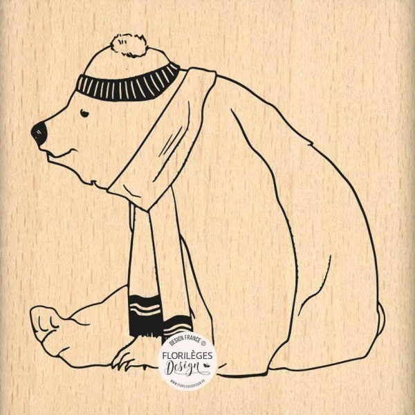 Florileges Holzstempel - Un ours en hiver