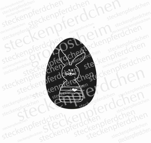 Steckenpferdchenstempel/ Label Hase im Ei 