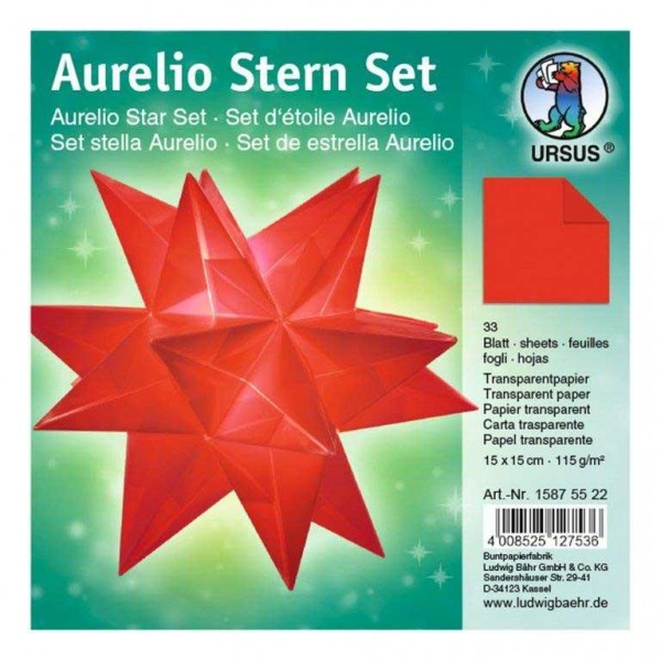 Aurelio Stern Set transparent rot 15 x 15