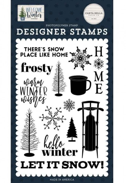 Carta Bella Welcome Winter Clearstempel Set - snow place like home