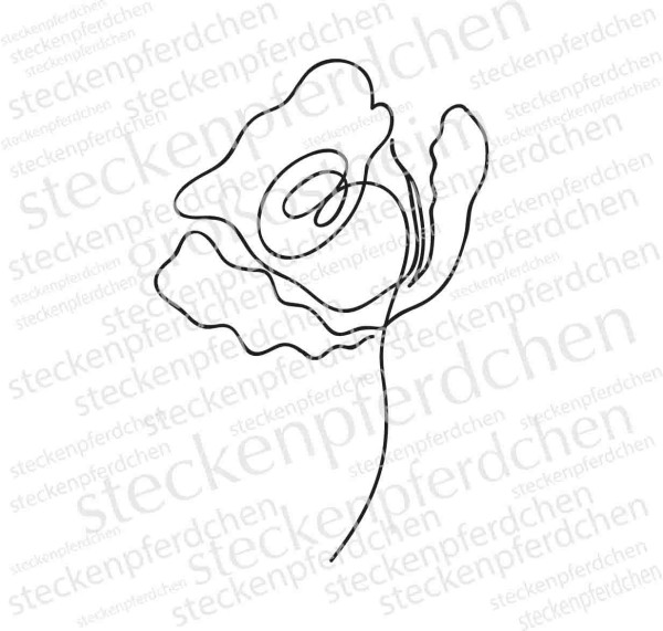 Steckenpferdchenstempel grafische Rose 2 