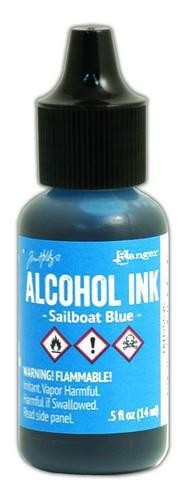 Alcohol Ink Sailboat Blue