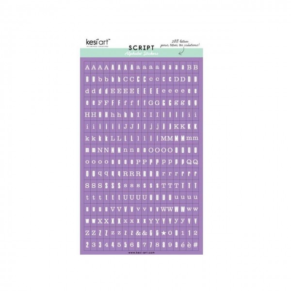 Kesi Art Script Alphabet Stickers violet