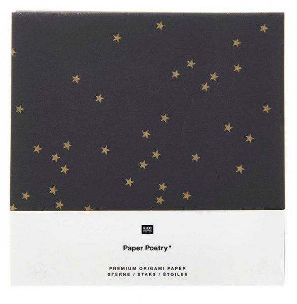 Rico Origami Sterne schwarz/gold 15 x 15