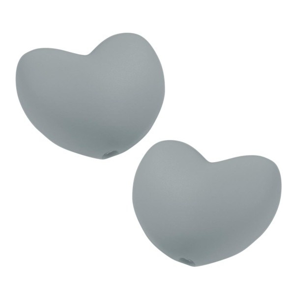 Schnulli-Silikon Herz grau