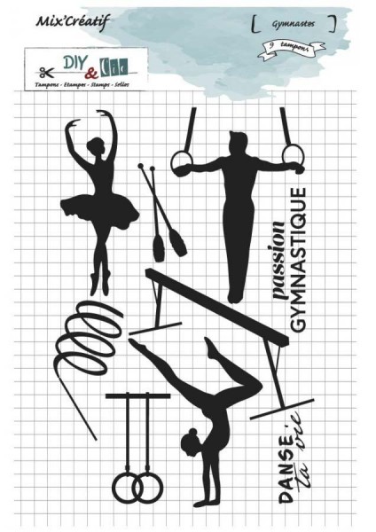 DIY & Cie Clearstempelset - Gymnastes
