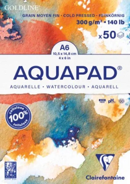 Clairefontaine Aquapad feinkörnig A6 weiß