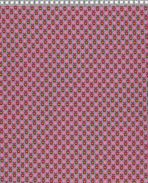 Baumwollstoff Blumenherz pink-grau Tulpe