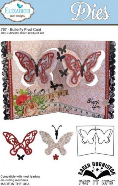 Elizabeth Metall Stanzdie Butterfly Pivot Card
