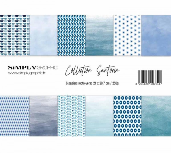 Simply Graphic Papier Pack A4 - Collection Santorin