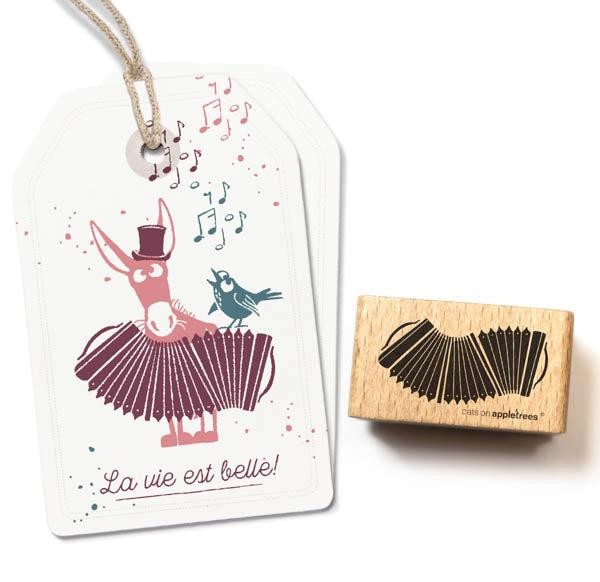 cats on appletrees Holzstempel - Bandoneon