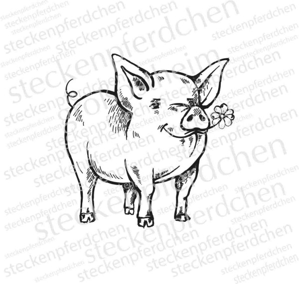 Steckenpferdchenstempel Schwein Edeltraud 