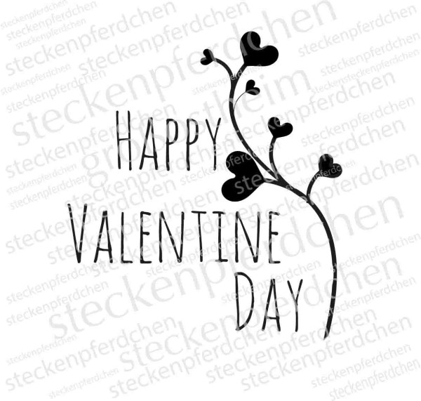 Steckenpferdchenstempel Happy Valentine Day 