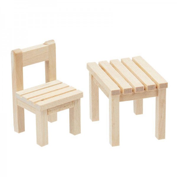 Mini Holz-Stuhl & Tisch