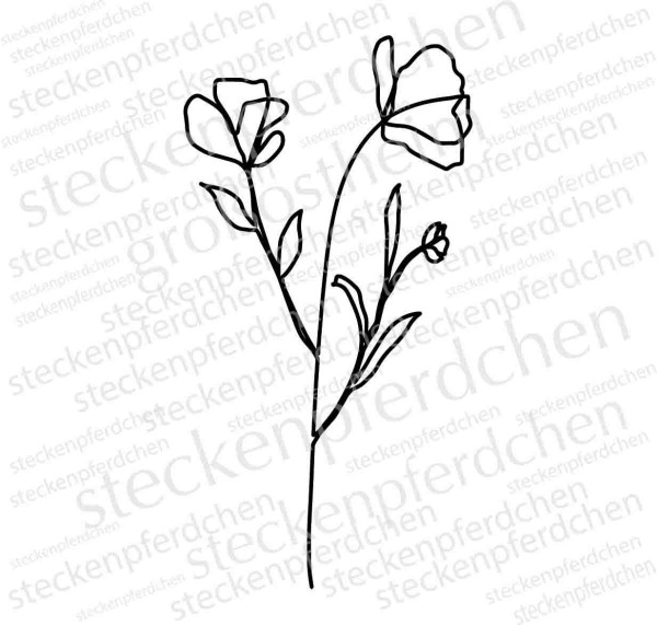 Steckenpferdchenstempel filigrane Blume