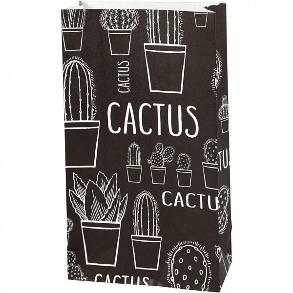 Paper bags cactus schwarz/weiß