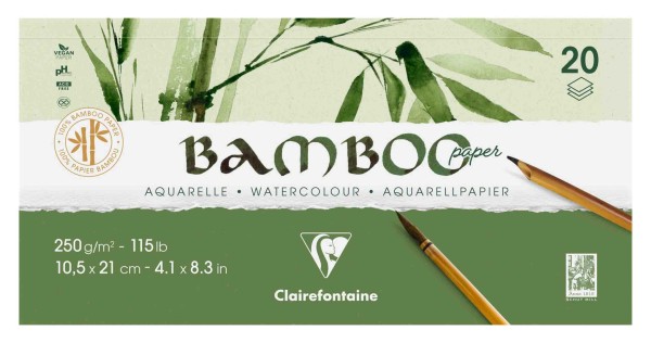 Clairefontaine Aquarellblock/Bambuspapier DIN Lang