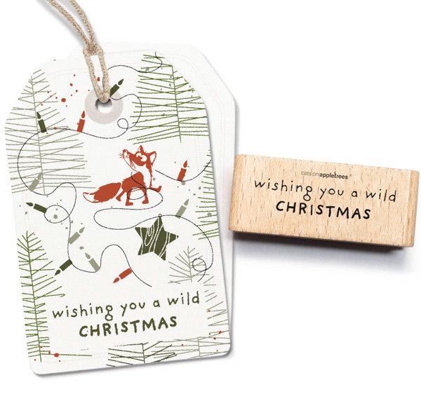 Cats on appletrees Holzstempel Wild Christmas