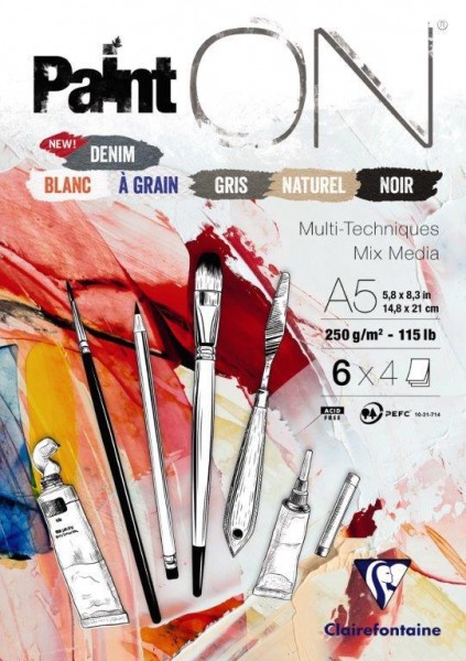 Clairefontaine PaintOn Multi-Techniques A5 - Mix Media