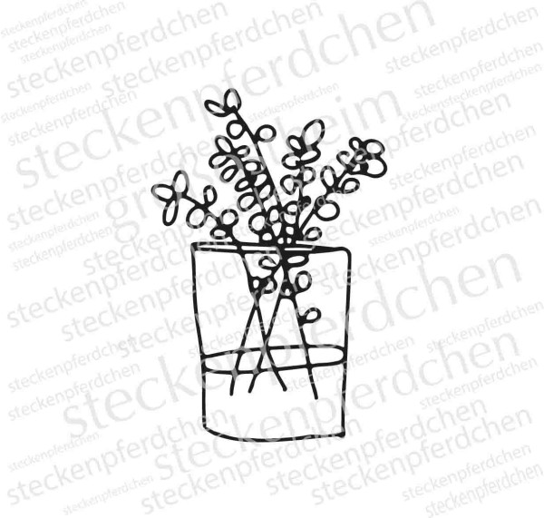 Steckenpferdchenstempel Blumenvase 1