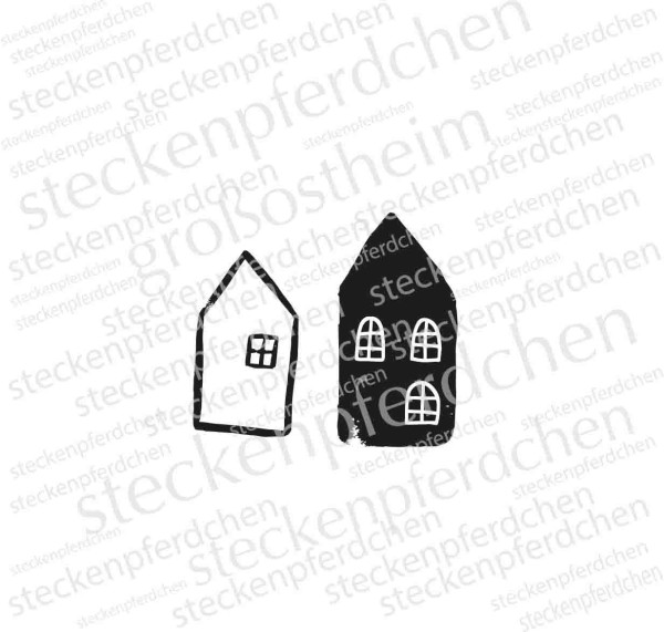 Steckenpferdchenstempel Mini Häuser Set