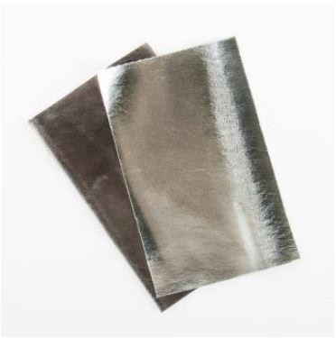 Rayher Metallic Kunstleder-Zuschnitte silber/silver shadow