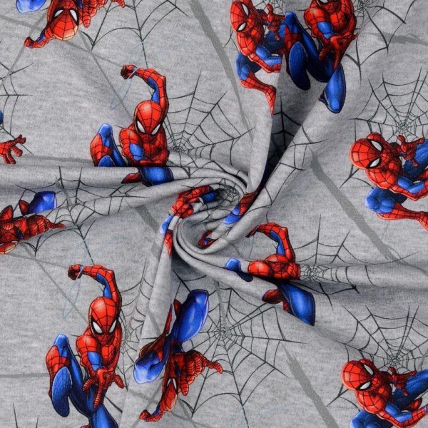 French Terry Spider Man hellgrau meliert