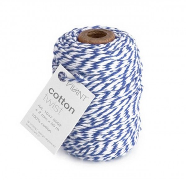 Cotton twist Kordel blau/weiß
