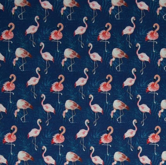 Baumwolljersey Animals by Christiane Zielinski Flamingos dunkelblau