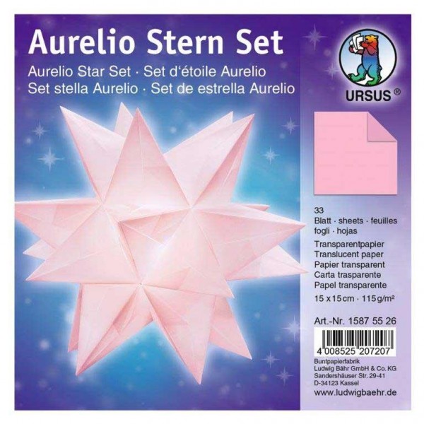 Aurelio Stern Set transparent rosa 15 x 15