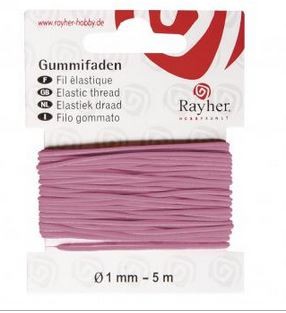 Gummifaden, 1 mm pink
