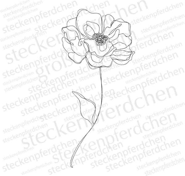 Steckenpferdchenstempel offene filigrane Rose