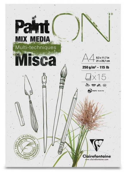 Paint On Misca A4 - weiß mit Splittern von Pflanzenfasern