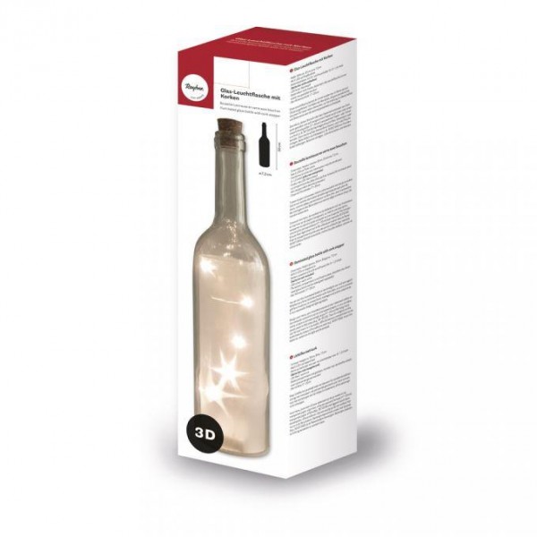 Rayher Glas-Leuchtflaschen mit Korken